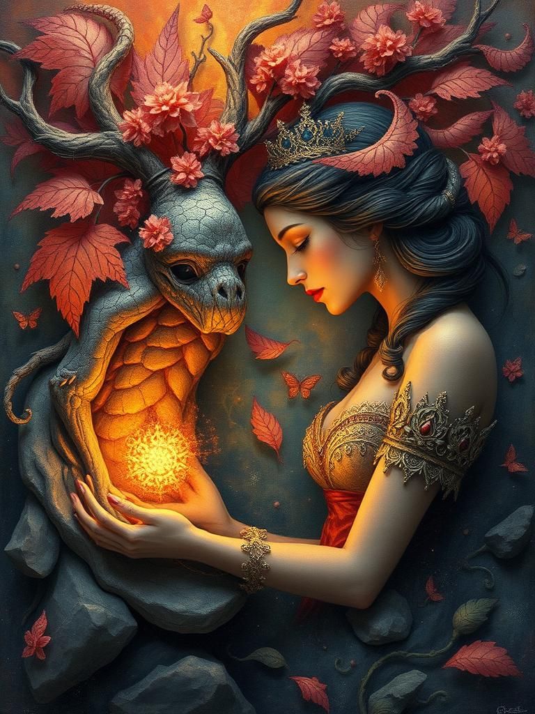 Abstract Dimensional Art Expressing Love and Imagination