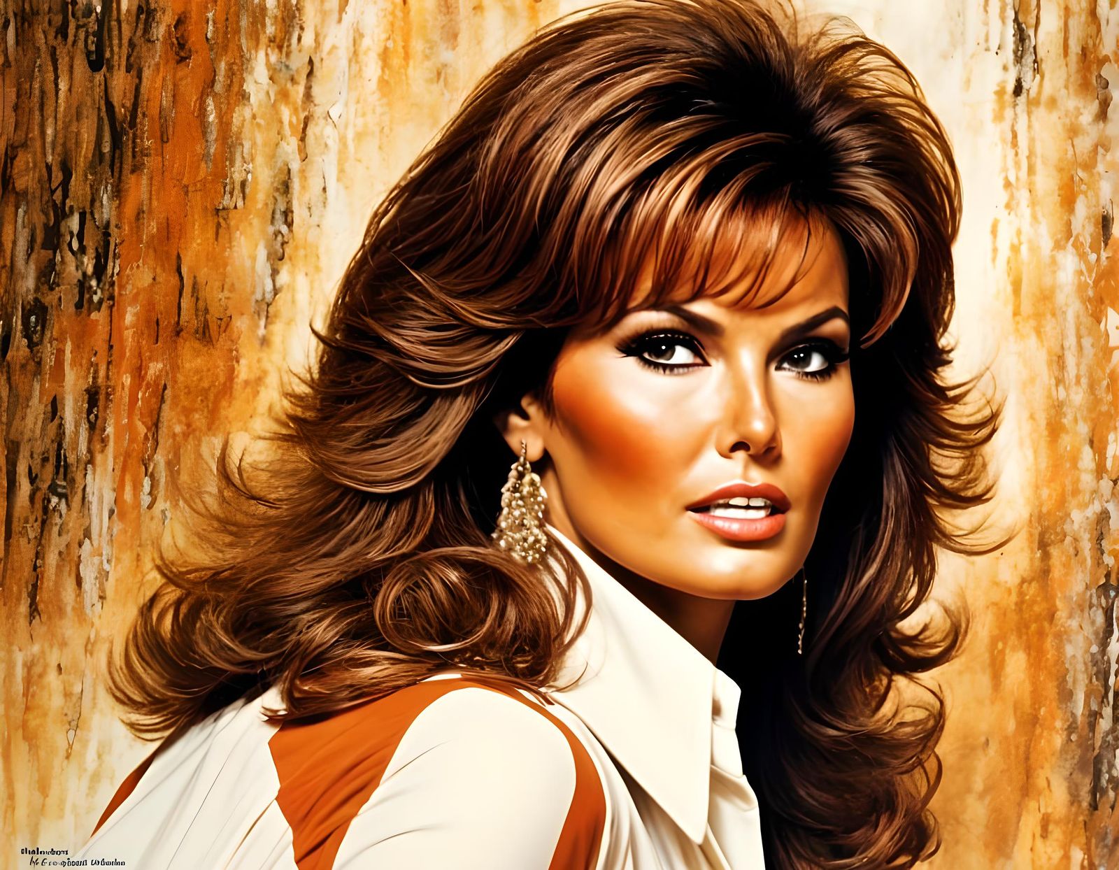 Raquel Welch Portrait with Evocative Makeup