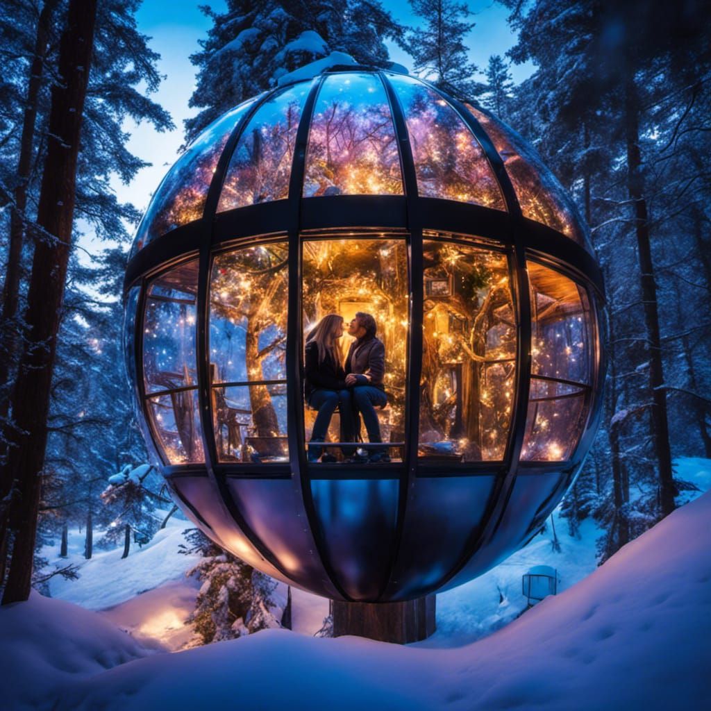 Enchanted Scandinavian Treehouse Escape in Winter