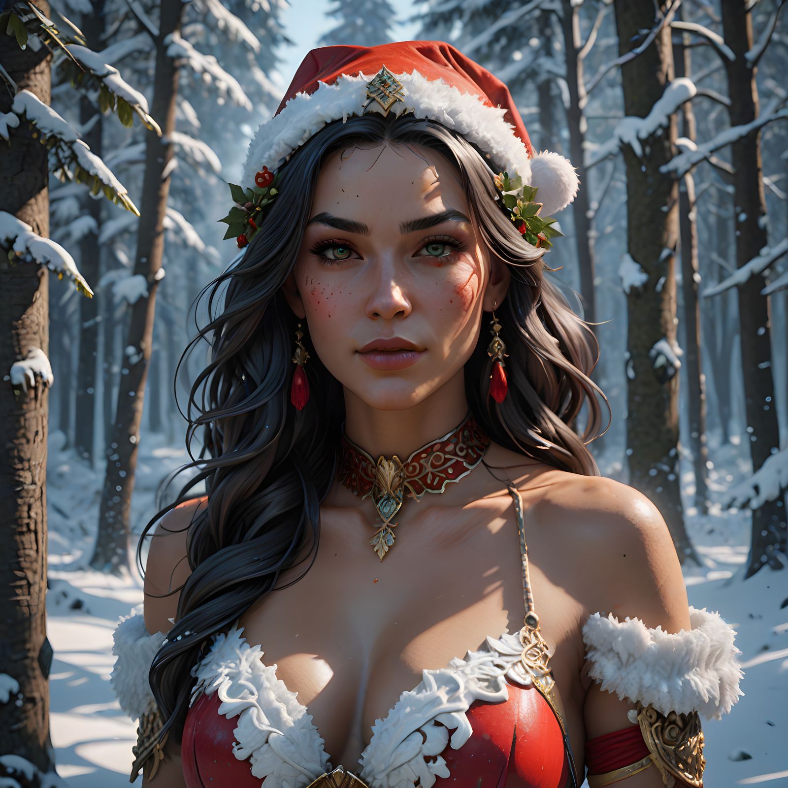 Santa Claus Fantasy Portrait in Vibrant Colors