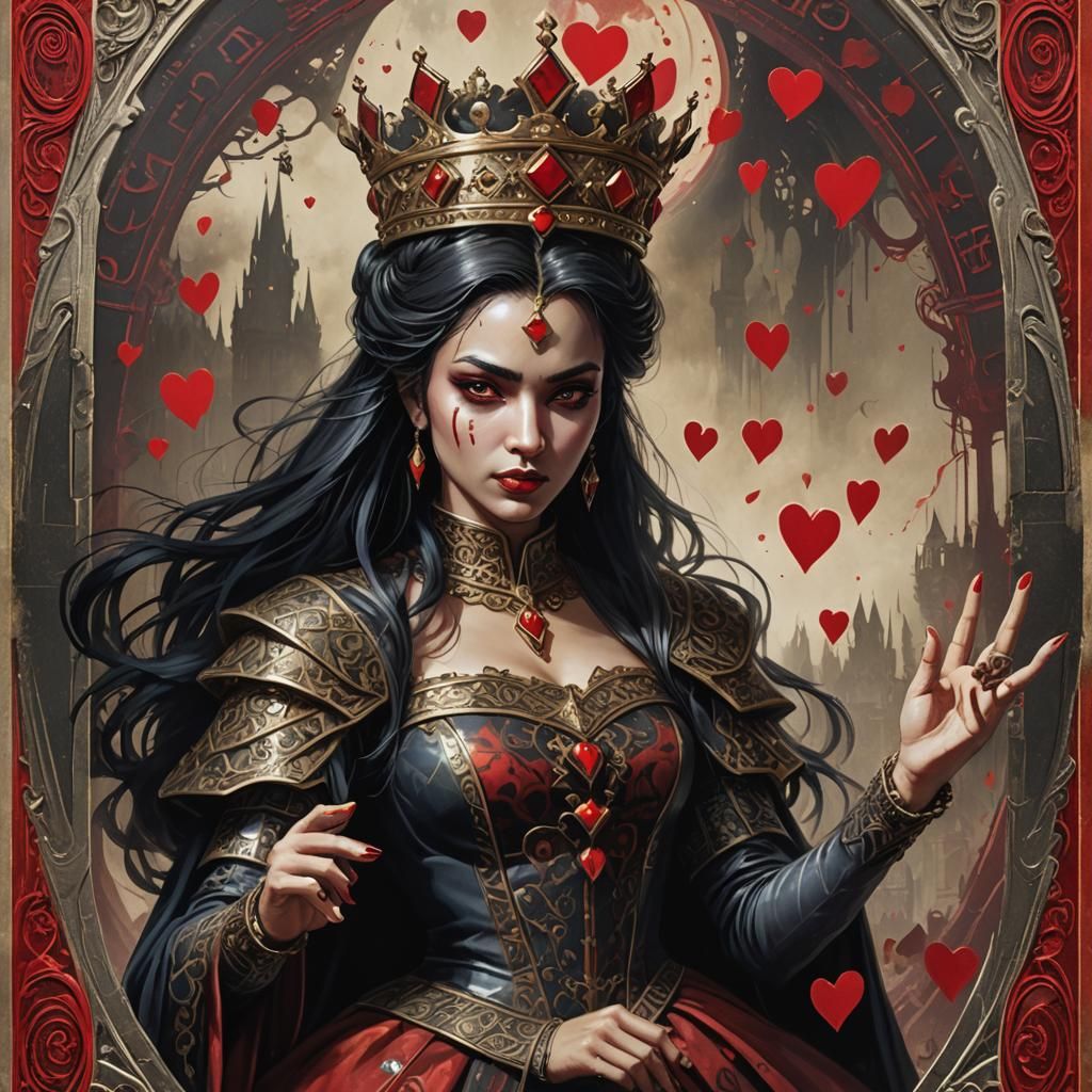 Mean Queen Reaching for Princess: Fantasy Art