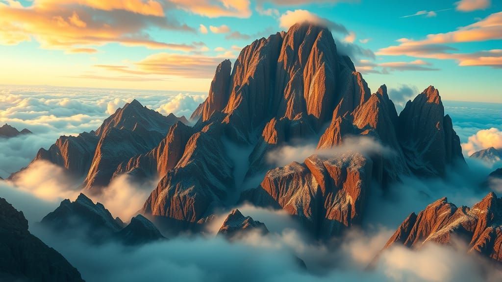 Surreal Mountain Oasis in a Skybound Realm