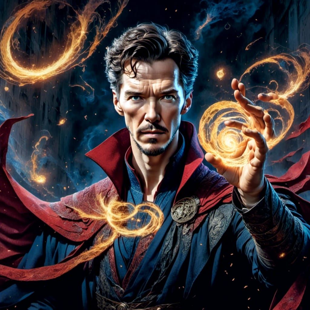 Dr. Strange Casts Musical Notes in Surreal Watercolor