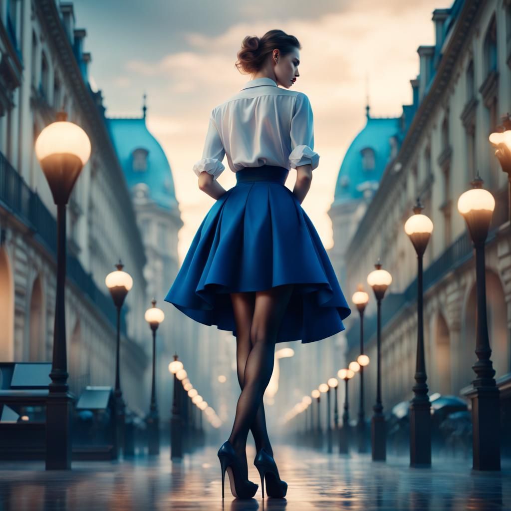 Young French Woman in Azure Court Concept Art