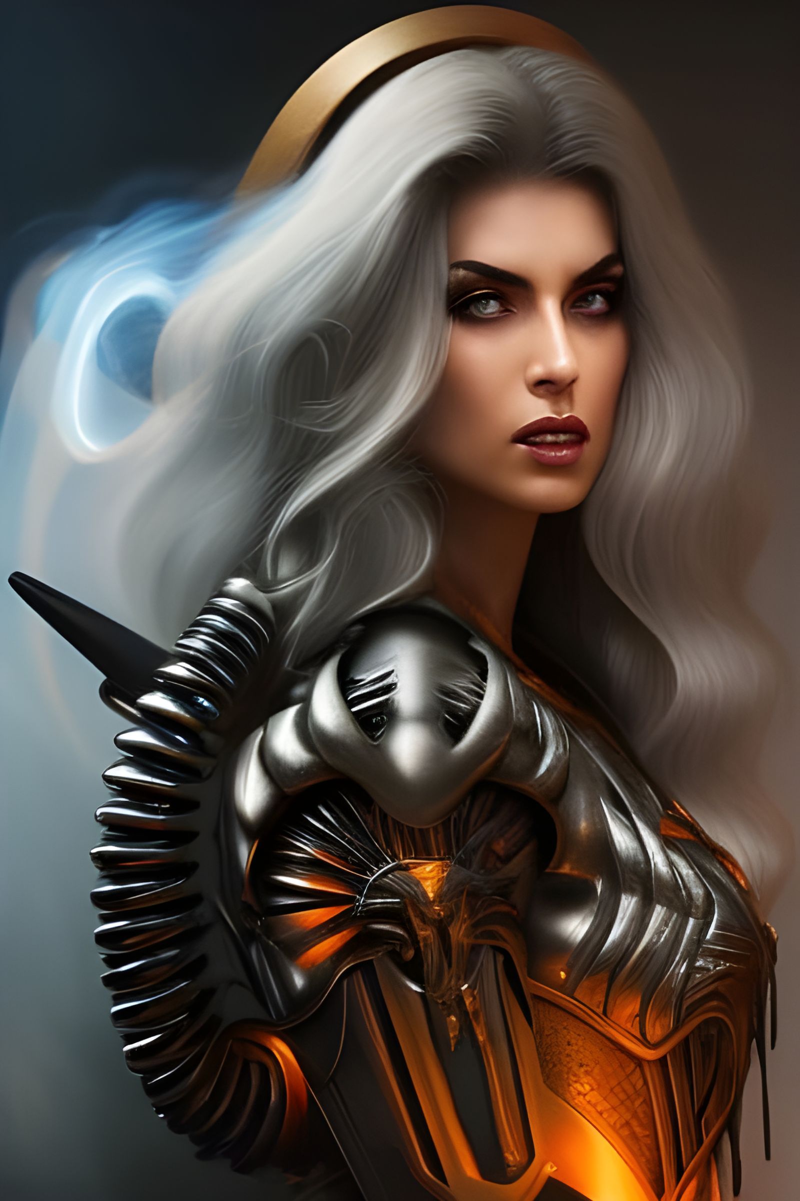 Detailed Digital Painting of Beautiful Woman in Liminal Spac...