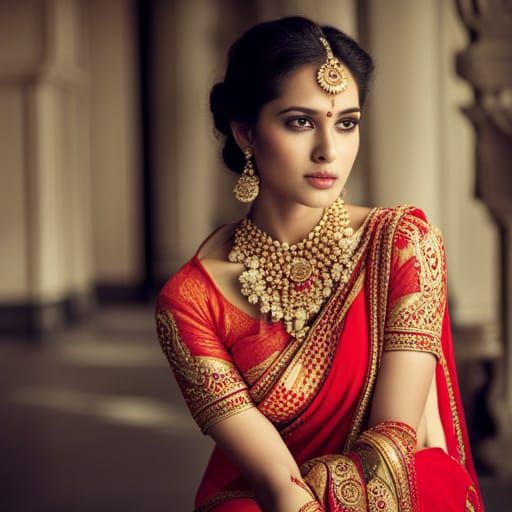 Girl in Saree Generated by AI