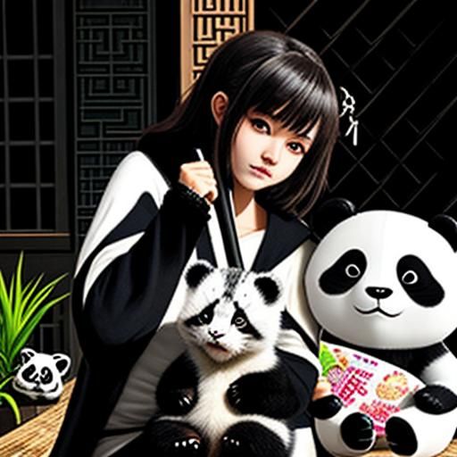 Panda and Kitten Friendship