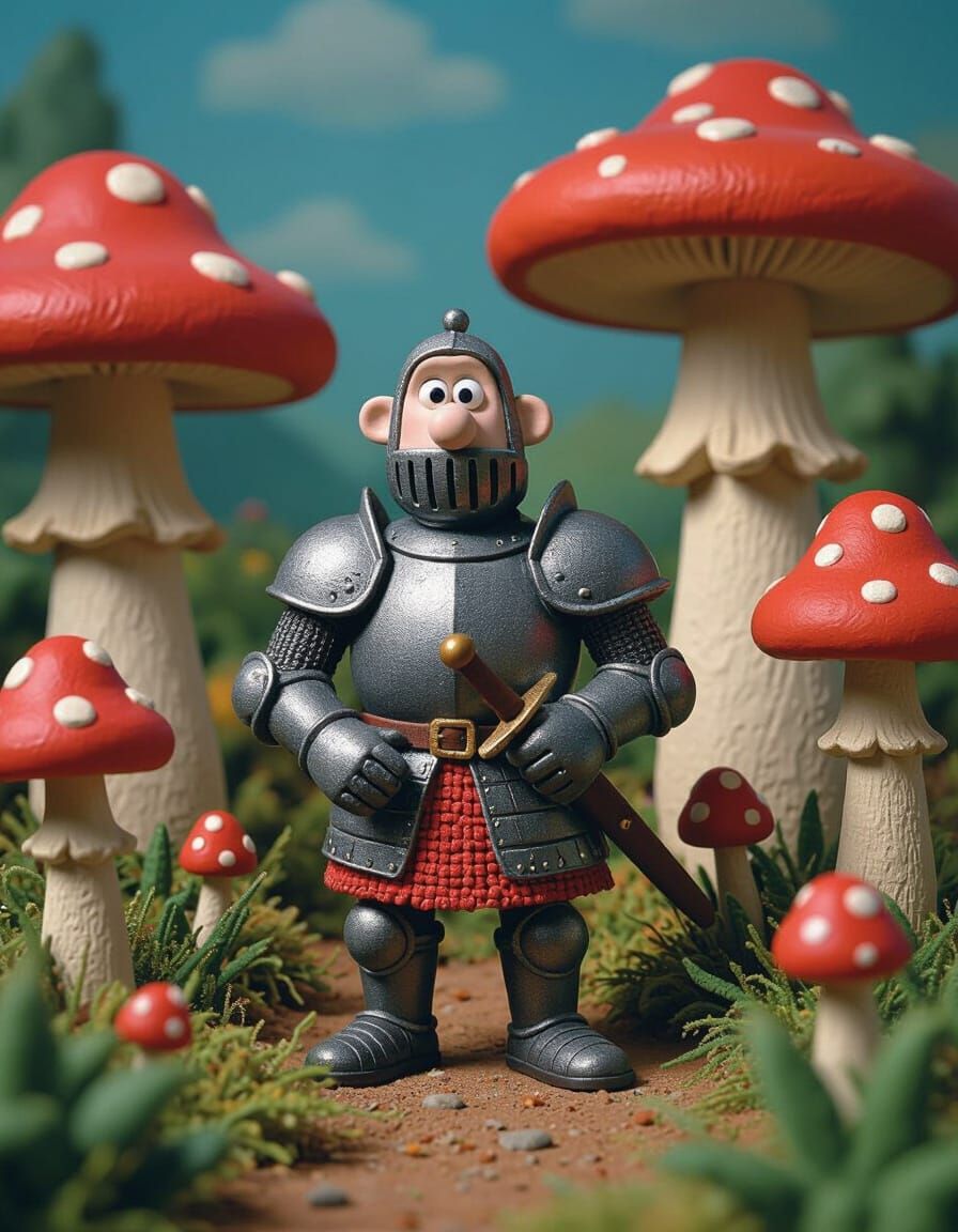 Armored Clay Knight in Mushroom Forest