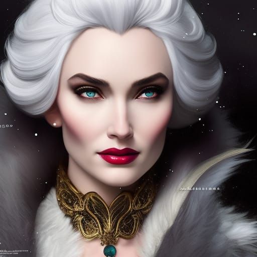 Majestic Winter Goddess Portrait in Hyperdetailed Style