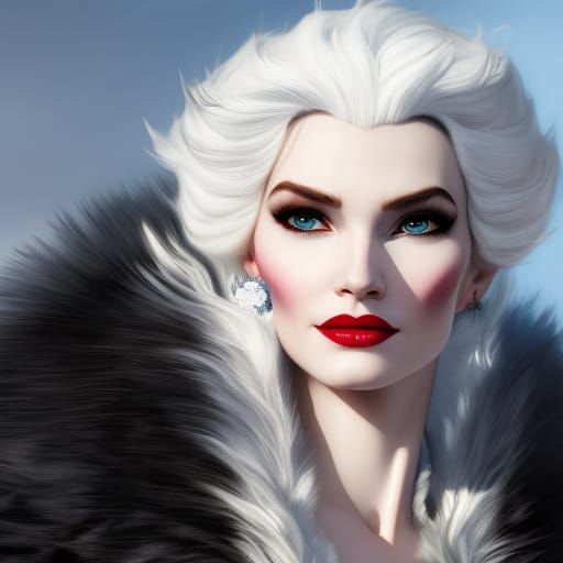 Majestic Winter Goddess Portrait in Art Nouveau Style