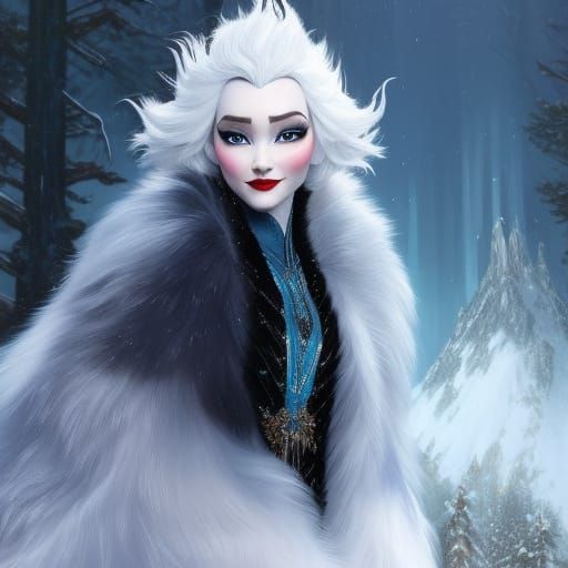 Winter Goddess Portrait in Hyperdetailed Style