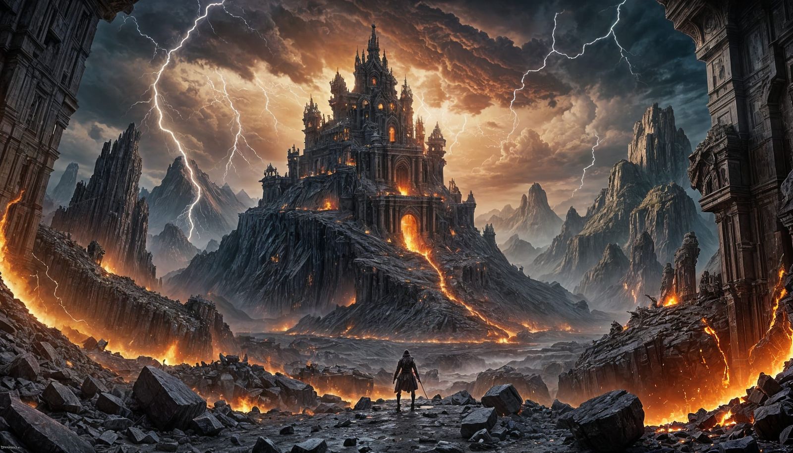 Surreal Apocalypse of Fantasy Cliffs and War Machines