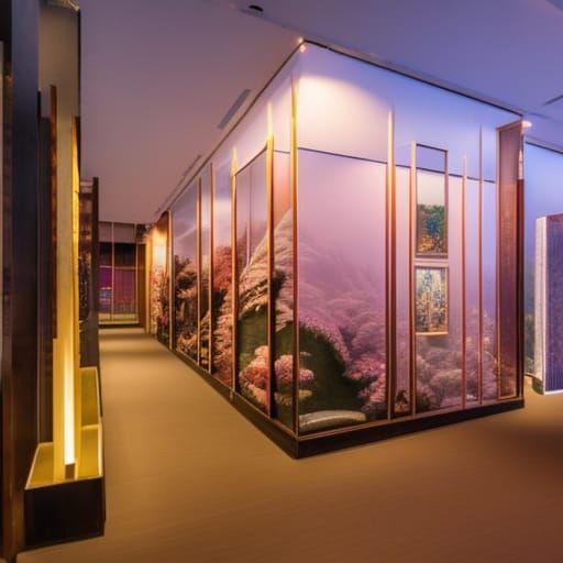 Labyrinth Lobby with Elder Sign in Woodblock Print