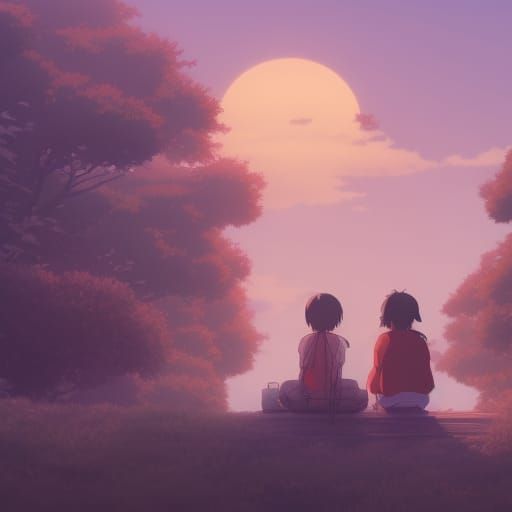 Anime Bell Key Visual in Studio Ghibli Style