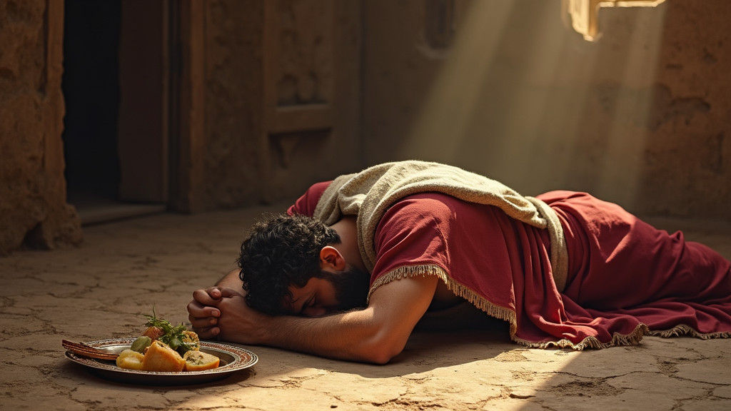 King David Praying in Mourning, Ancient Israel