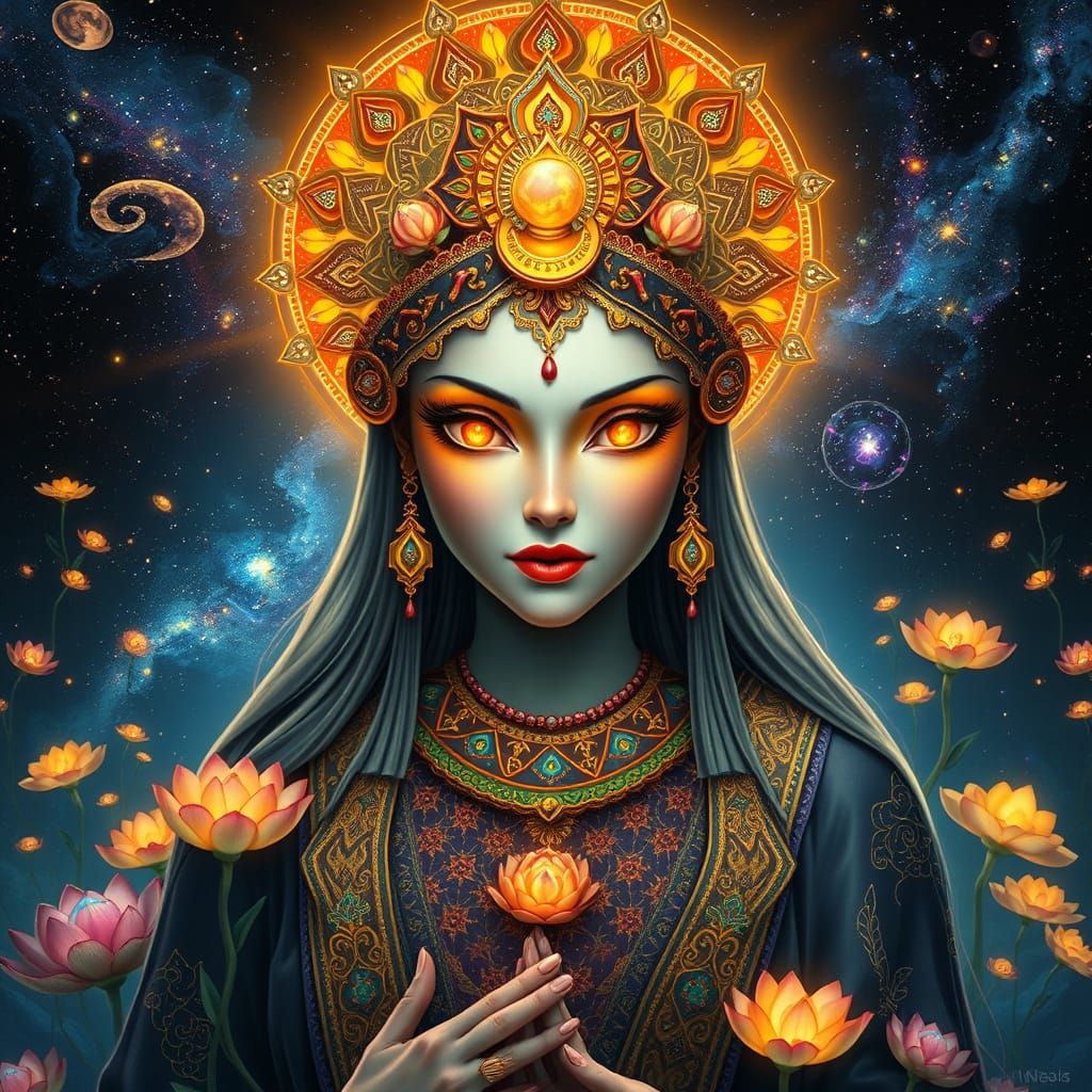 Divine Feminine Goddess Barbelo in Celestial Harmony