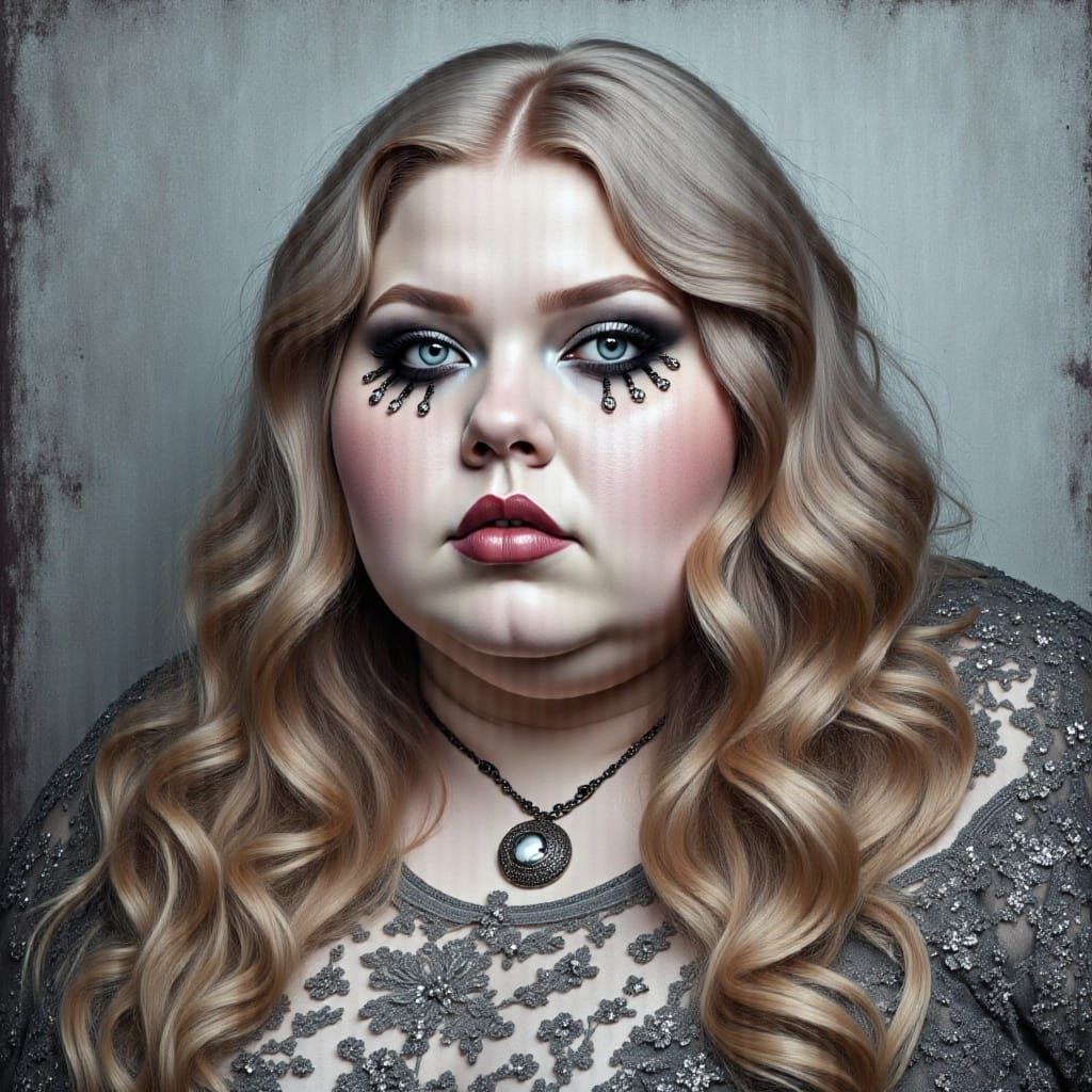 Ethereal Woman with White Eyes Portrait