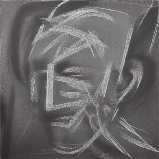 Emotional Abstract Portrait in Charcoal Sketch Style