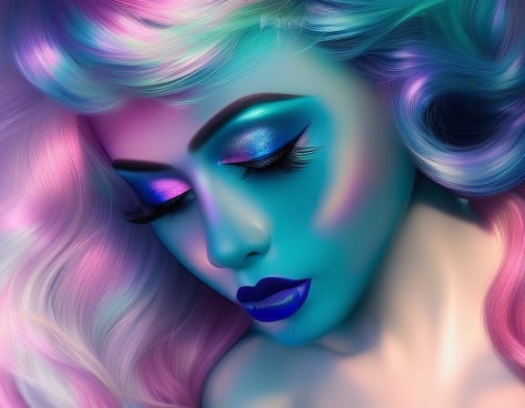 Purple Sea Mermaid: A Photorealistic Digital Illustration