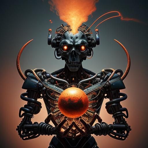 Golden Cyborg Trilobite in Biomechanical Style