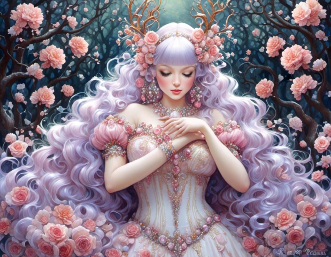 Gothic Tattooed Fairy in Dark Fantasy Forest