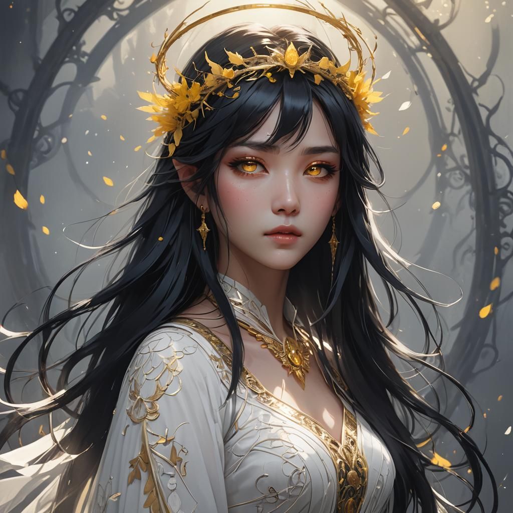 Mystical Anime Girl Portrait in Soft Morning Light