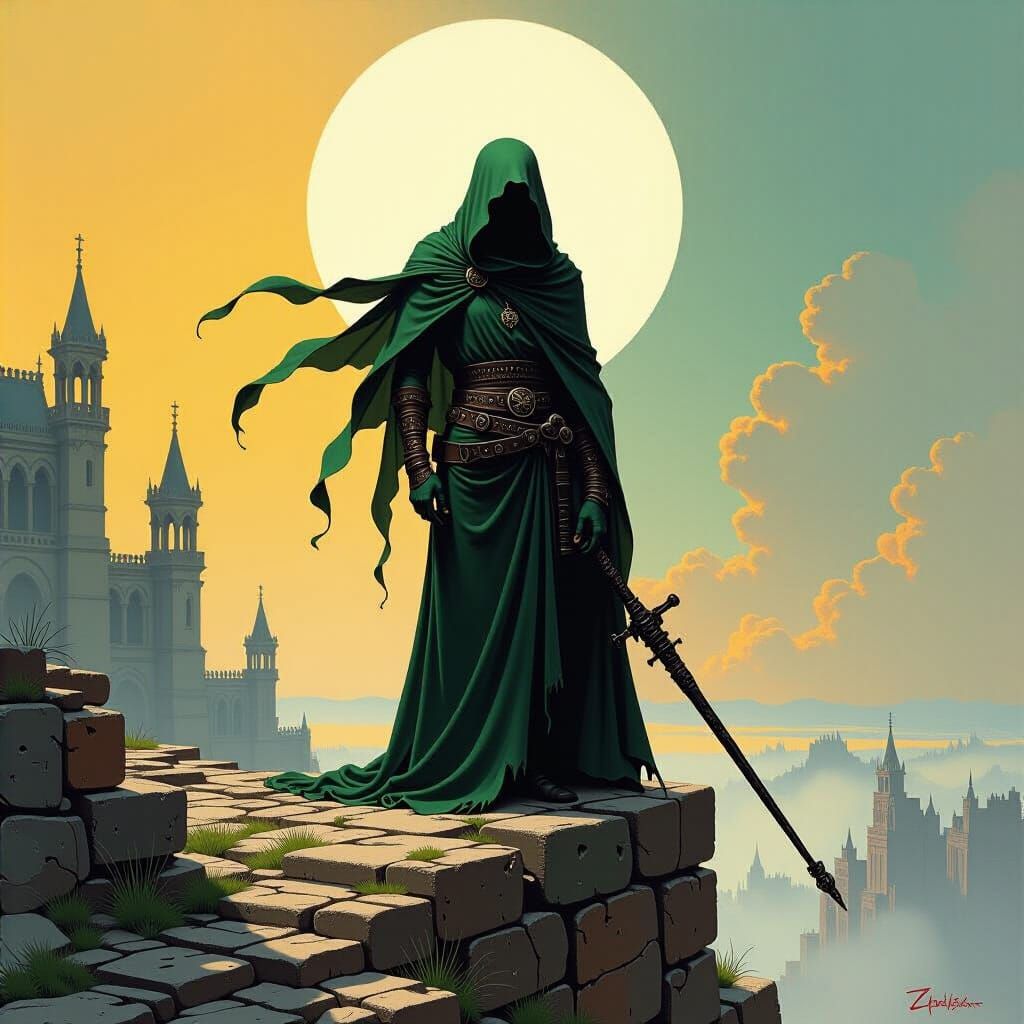 Arcane Rogue in Dark Surrealist Style