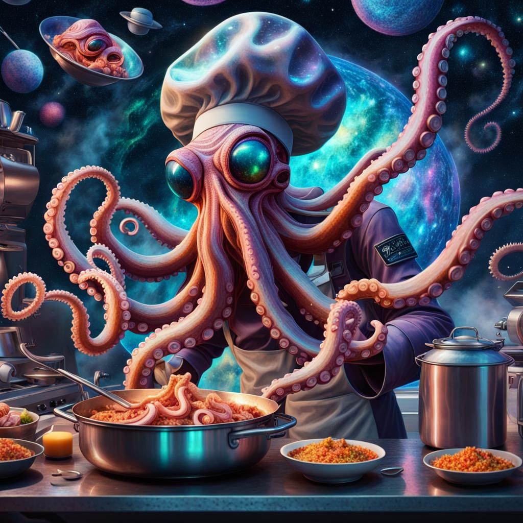 Alien octopus chef