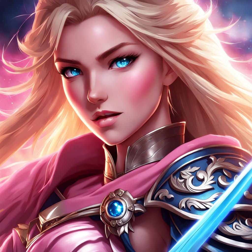 Anime Princess Warrior with Cinematic Lighting