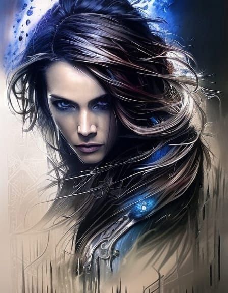 Furious Lightning Goddess in Epic Fantasy Style