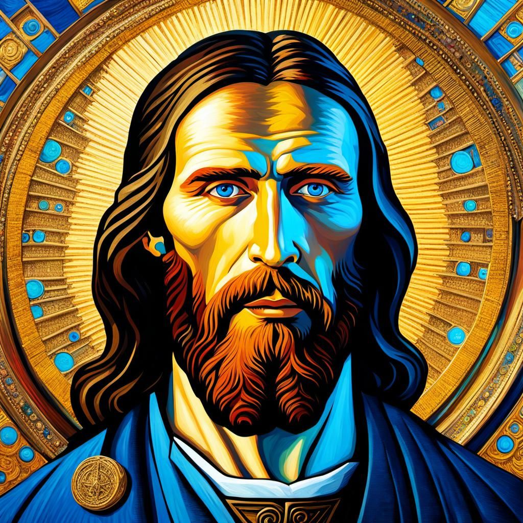 Soulful Portrait of Jesus Christ in Post-Impressionism