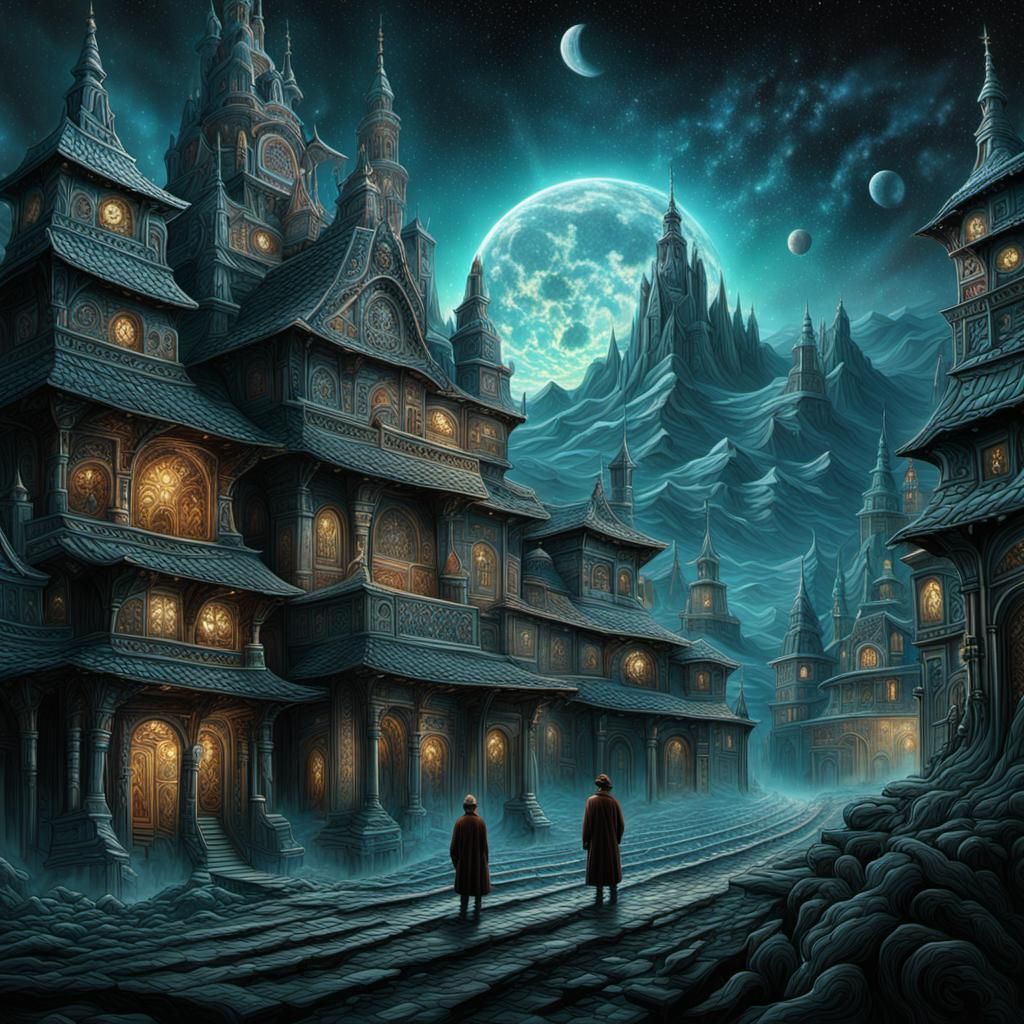 Epic City Movie Poster in Digital Art Style