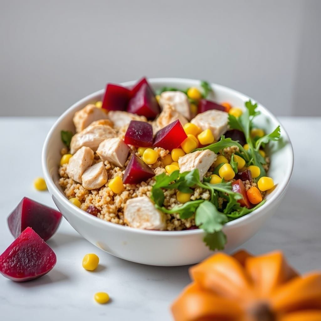 Gourmet Chicken Salad in a Modern Composition