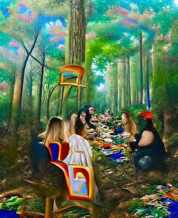 Forest Feast: Art Deco Renaissance Communal Meal