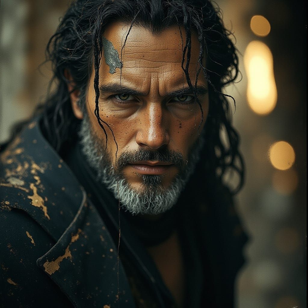 Handsome Rogue with Beard - Cinematic Film Still