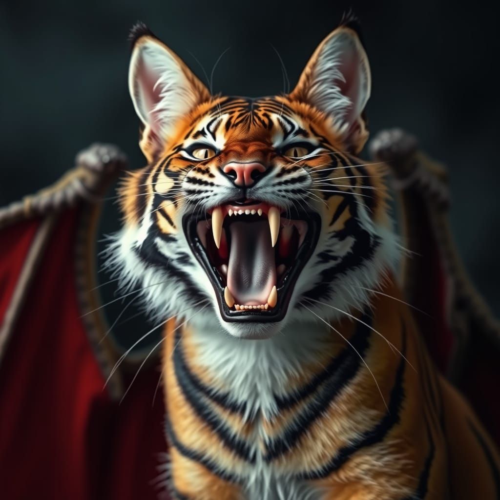 Vampire Tiger Cat: An AI Generated Hybrid