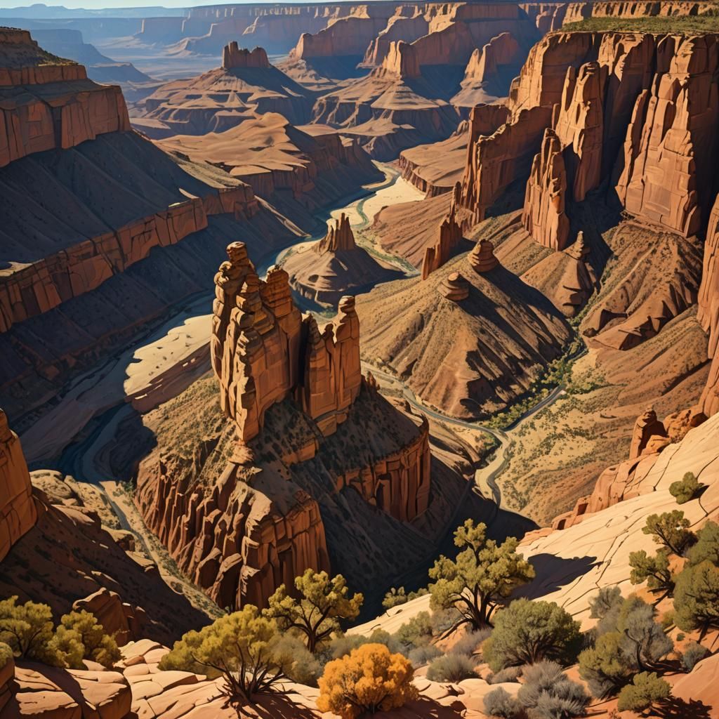 Majestic Canyon System in Golden Light