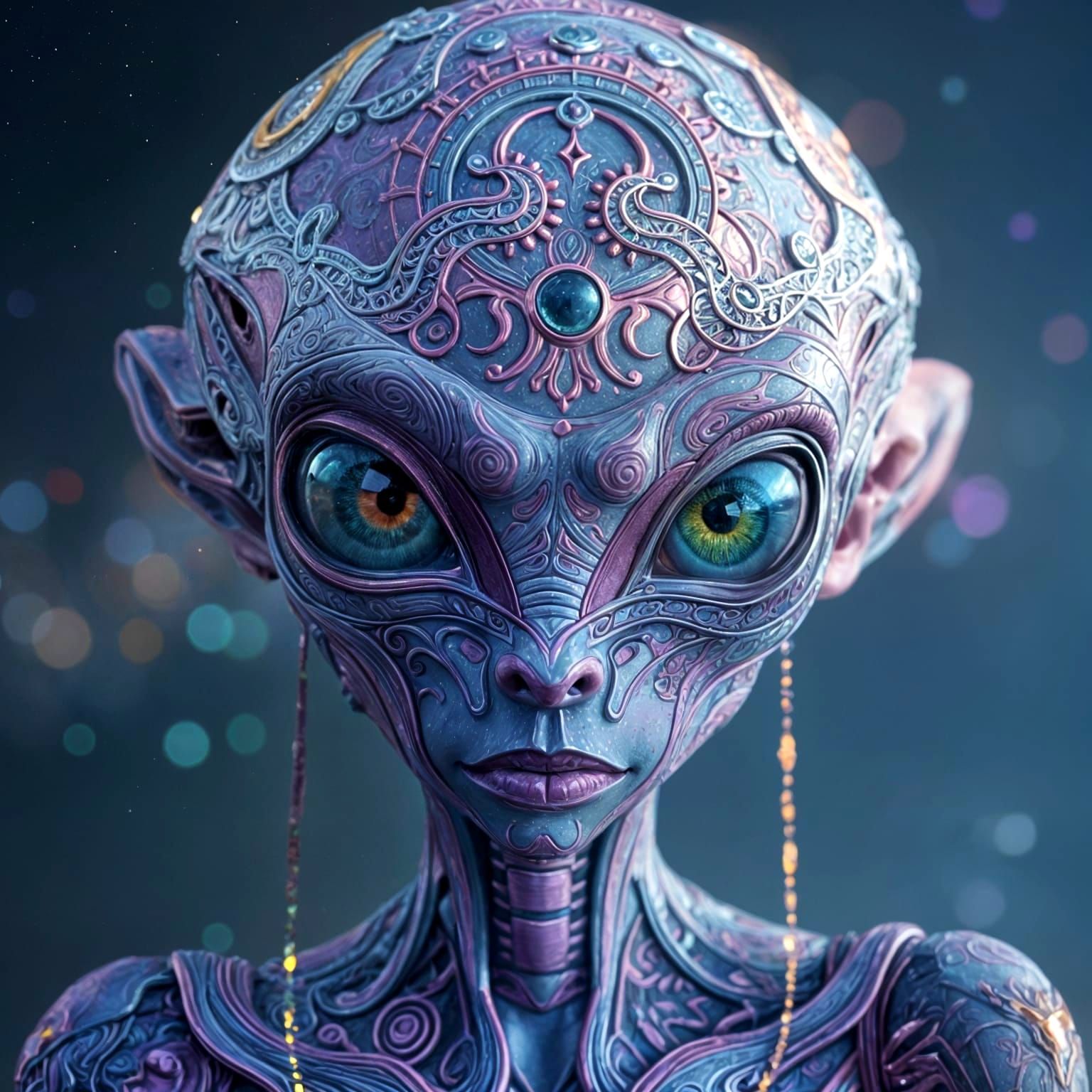 Cosmic Alien in Ethereal Beauty