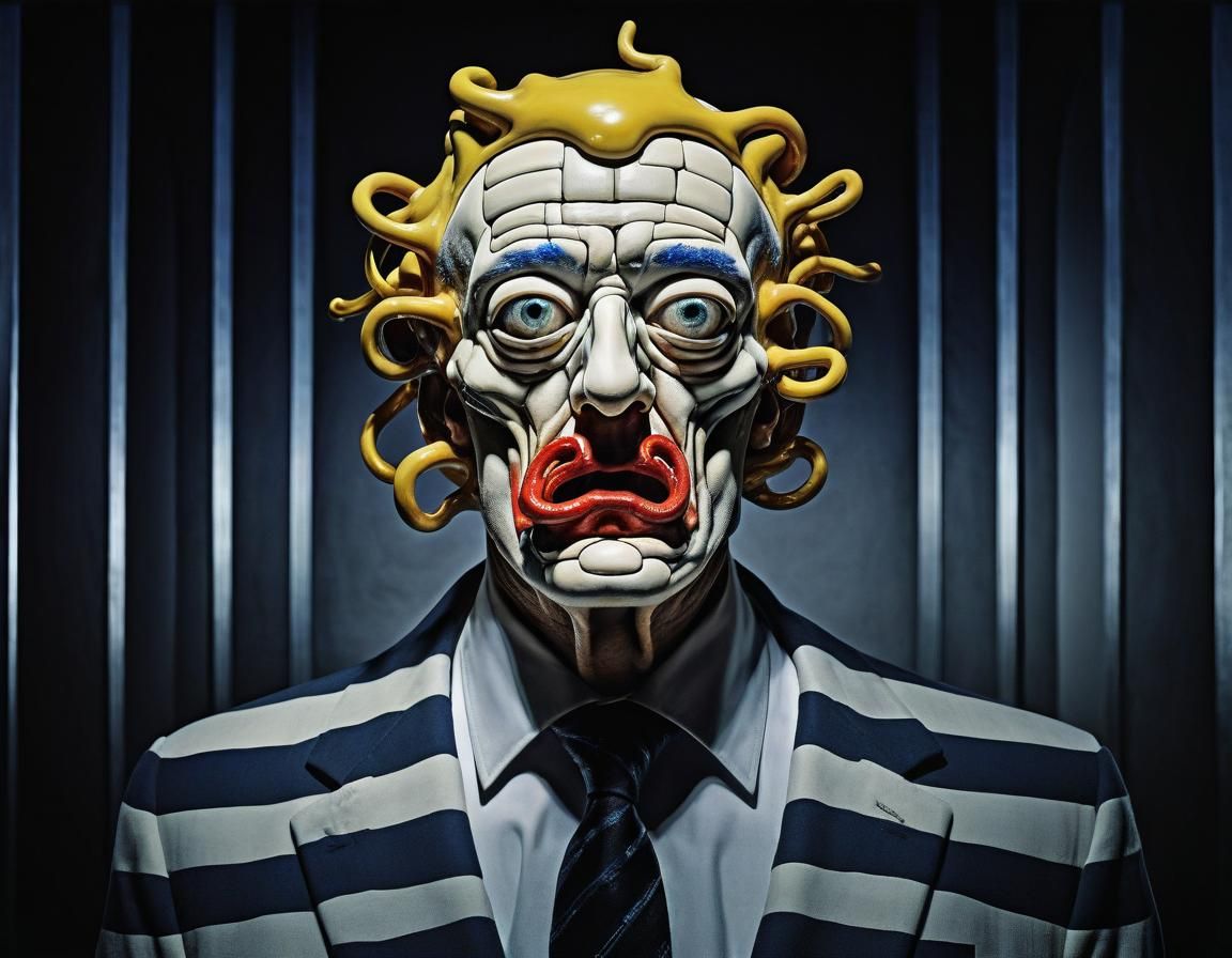 Surreal Monster with Donald's Head in Dali/Mondrian Style