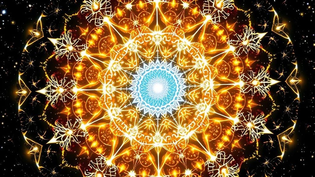 Glowing Galaxy Mandala in Cosmic Style