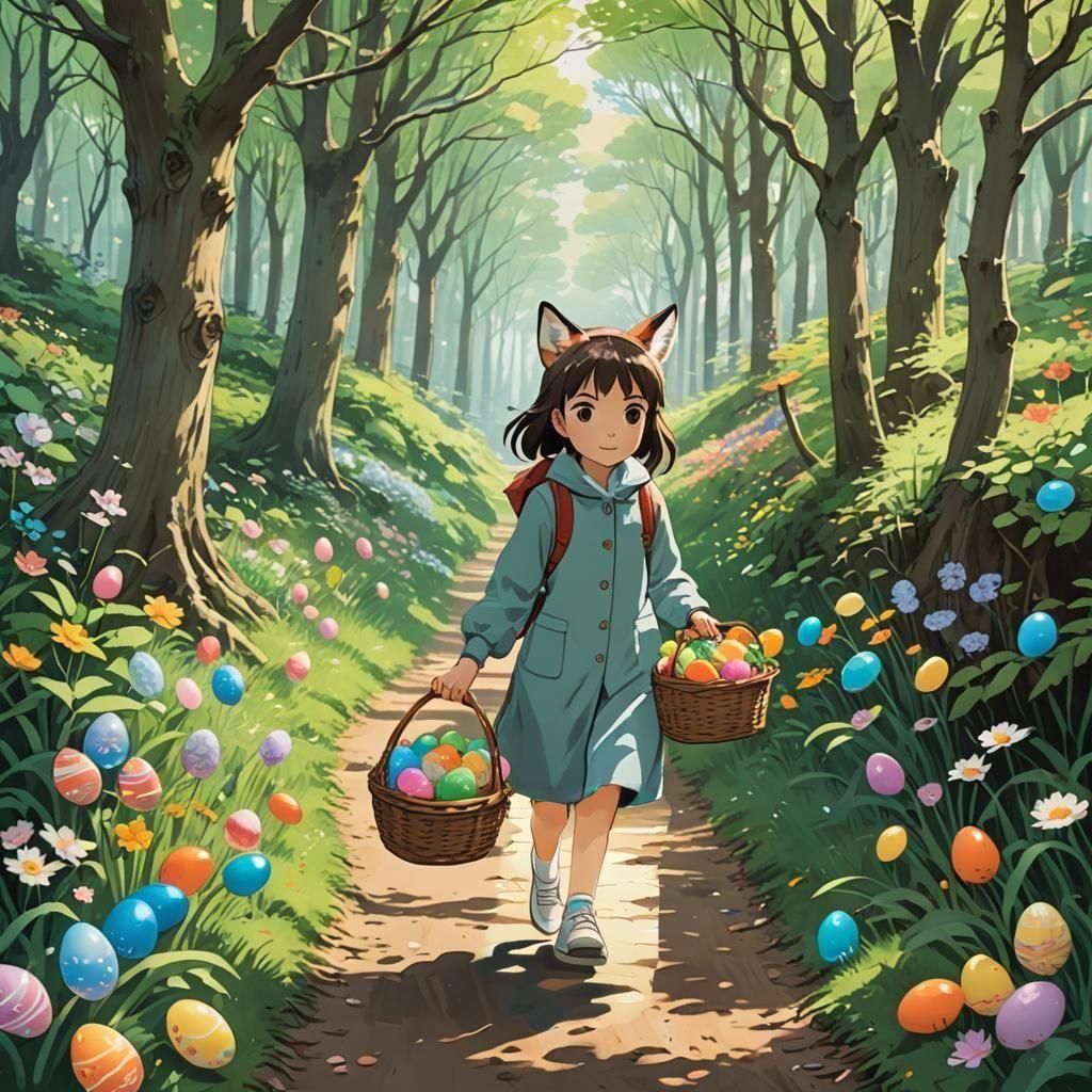 Studio Ghibli Easter Egg Hunt in Forest