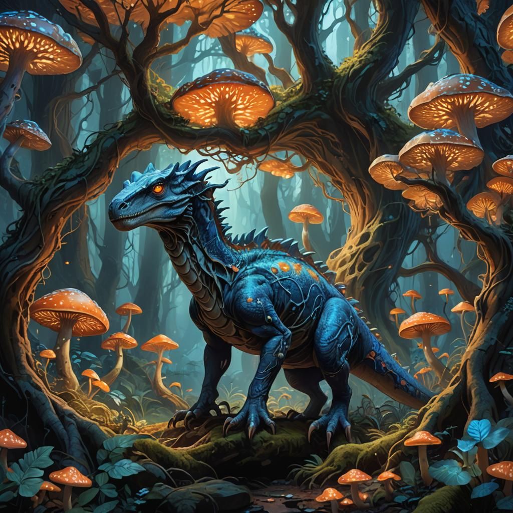 Brachiosaurus in Mystical Forest: Fantasy Concept Art