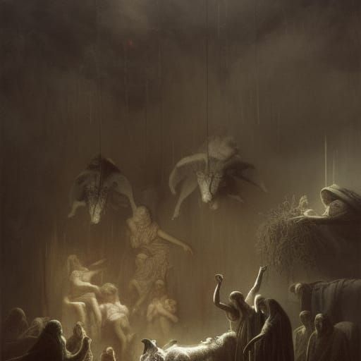 Lamb Sacrifice in Gothic Horror Style