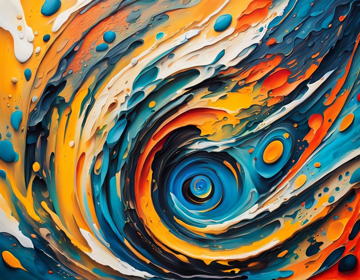 Abstract Expressionism: Mysterious Being in Swirling Pattern...