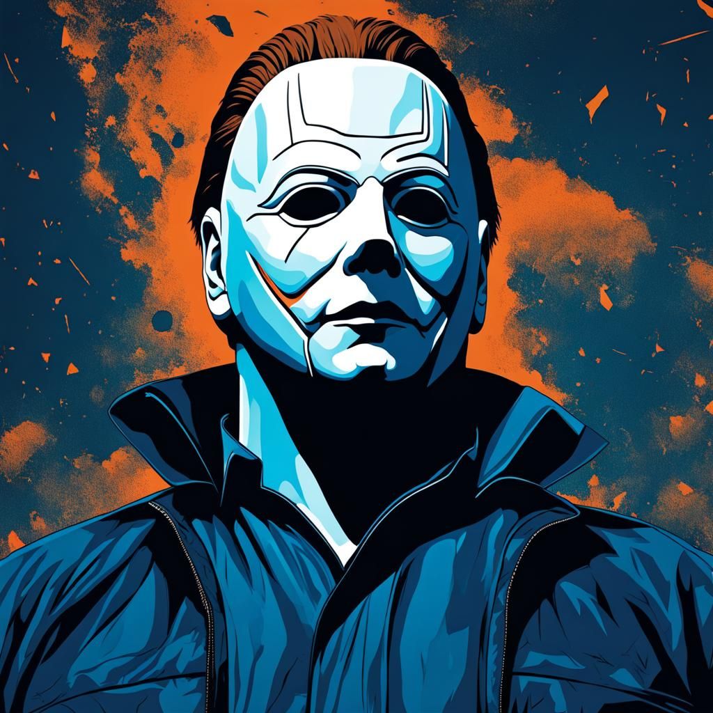 Hyperrealistic Michael Myers Mask Portrait in 8k