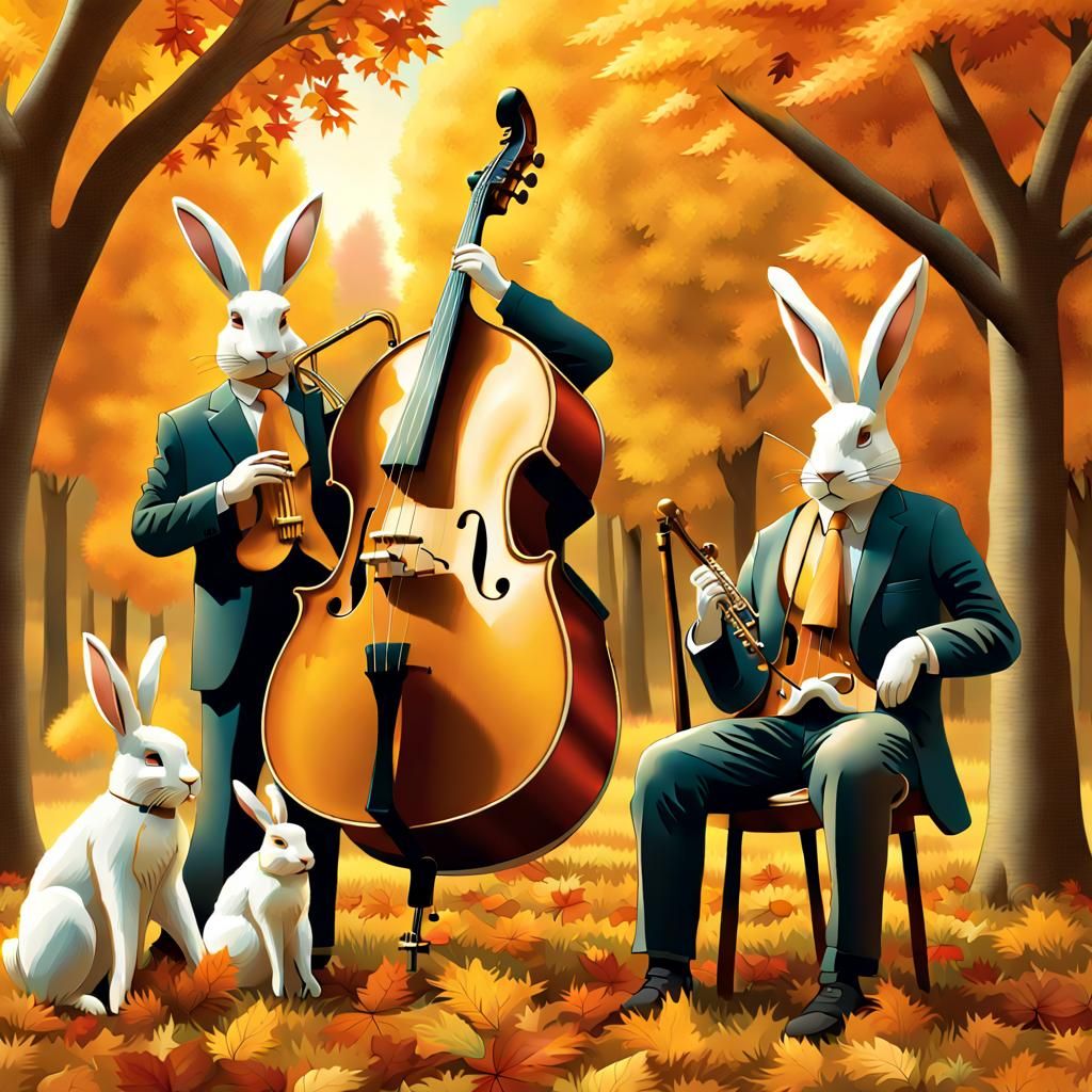 Rabbit Jazz Band Plays Autumnal Clearing: Hyperreal 8K