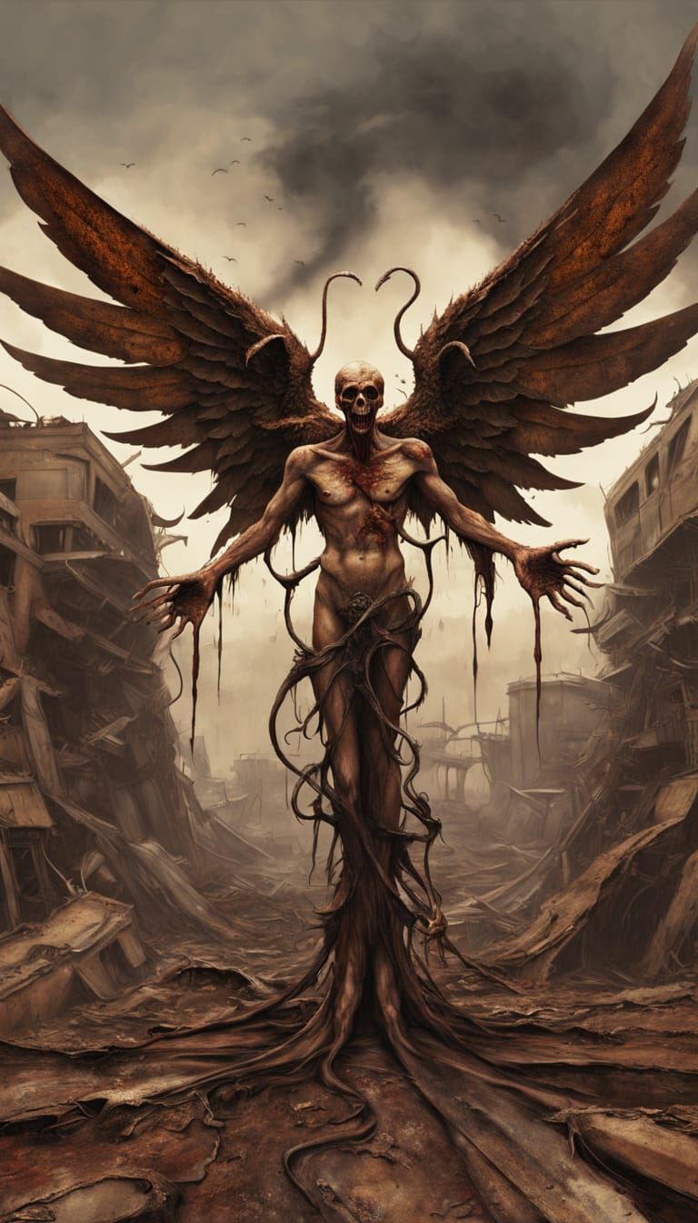 Grotesque Parasitic Entity in a Desolate Las Vegas Landscape...