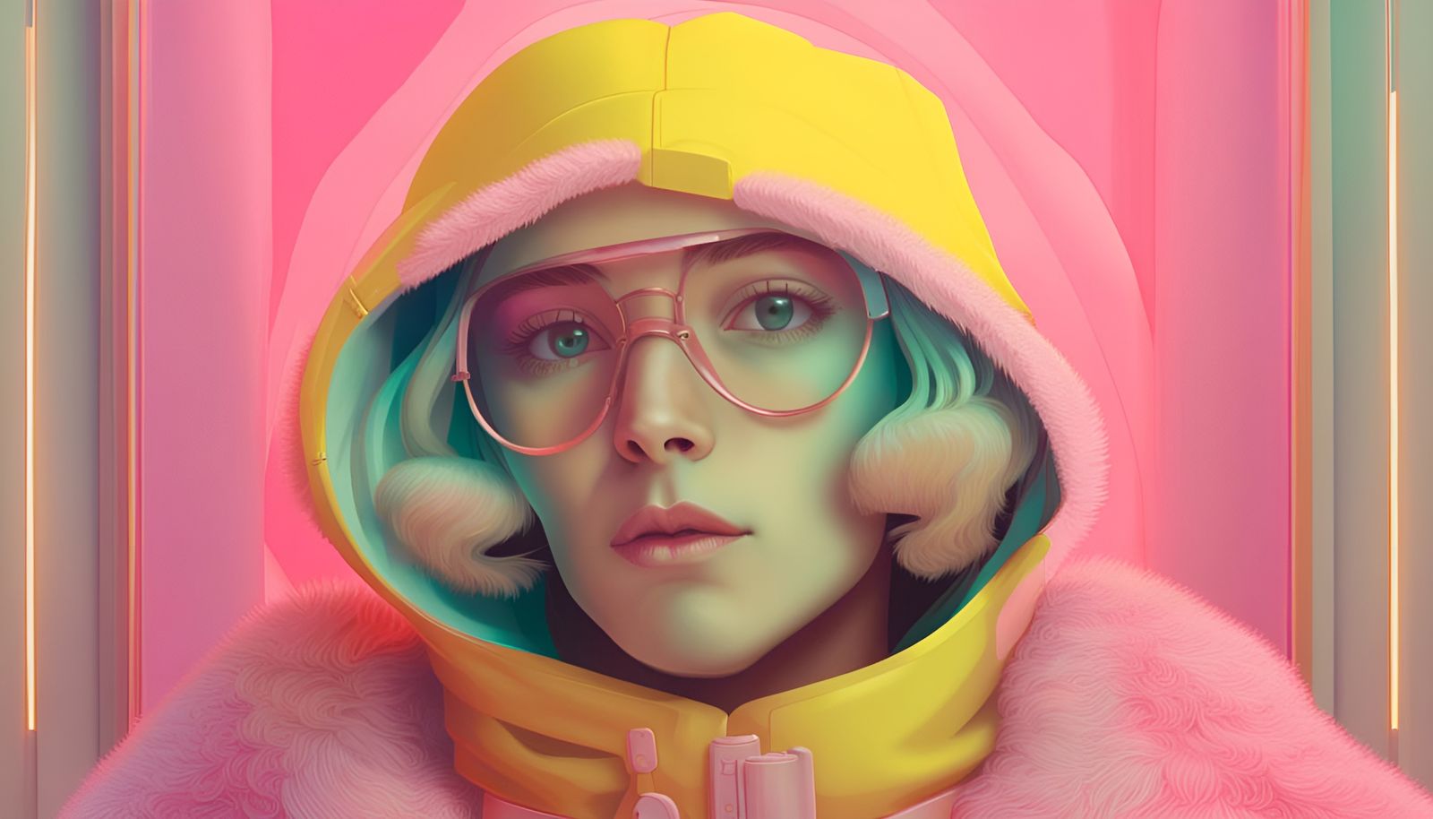 Mona Lisa as Futuristic Anime Action Hero