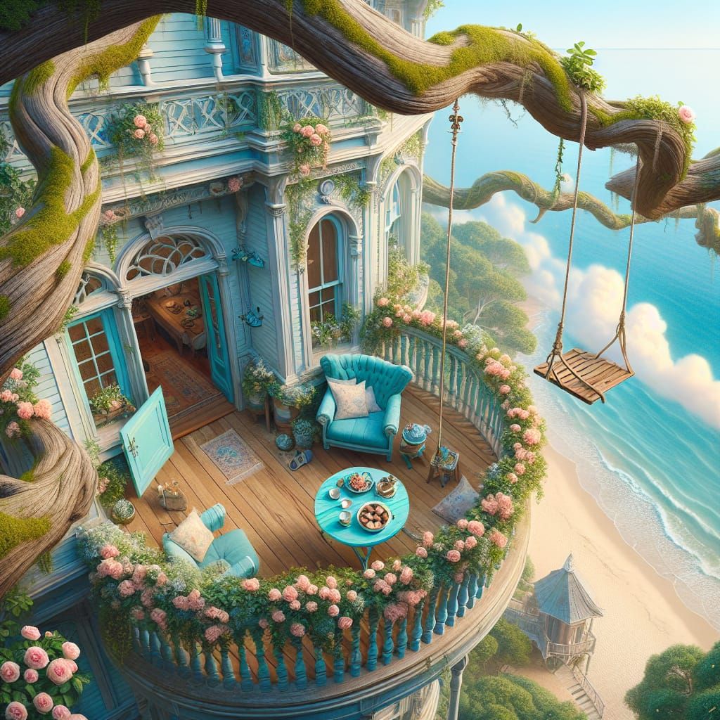 Victorian Mansion Perched on a Tower