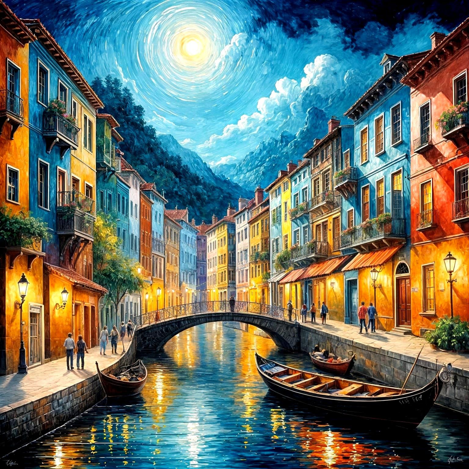 Vibrant Painting Displaying Volume, Space, and Beauty